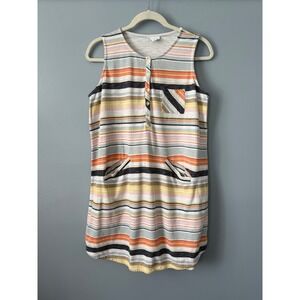J.Jill Sleeveless Tunic Thick Cotton & Modal Buttons Pockets Size Medium Petite